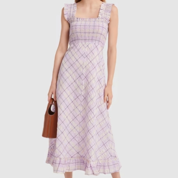 Ganni Dresses & Skirts - Ganni seersucker maxi dress lightweight organic cotton